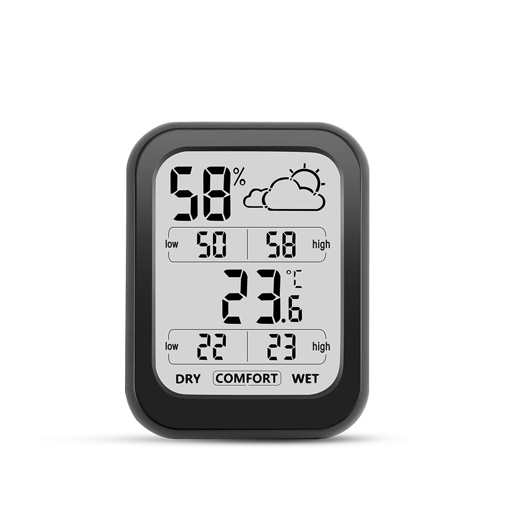 2er-pack Hd-bildschirm-innentemperatur- Und Feuchtigkeitsmonitore Mit Wetteranzeige