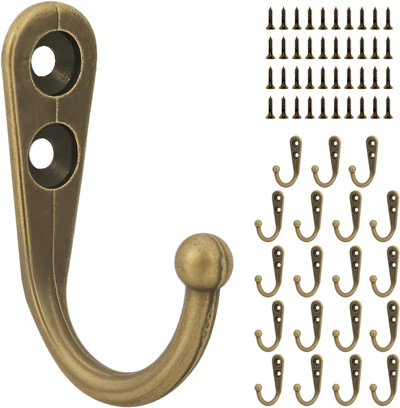 20 Haken Zum Aufhängen, Schlüsselanhänger, Wandhaken, Praktische Haken Für Schlüssel, Hüte, Tassen, Mäntel (antikbronze)