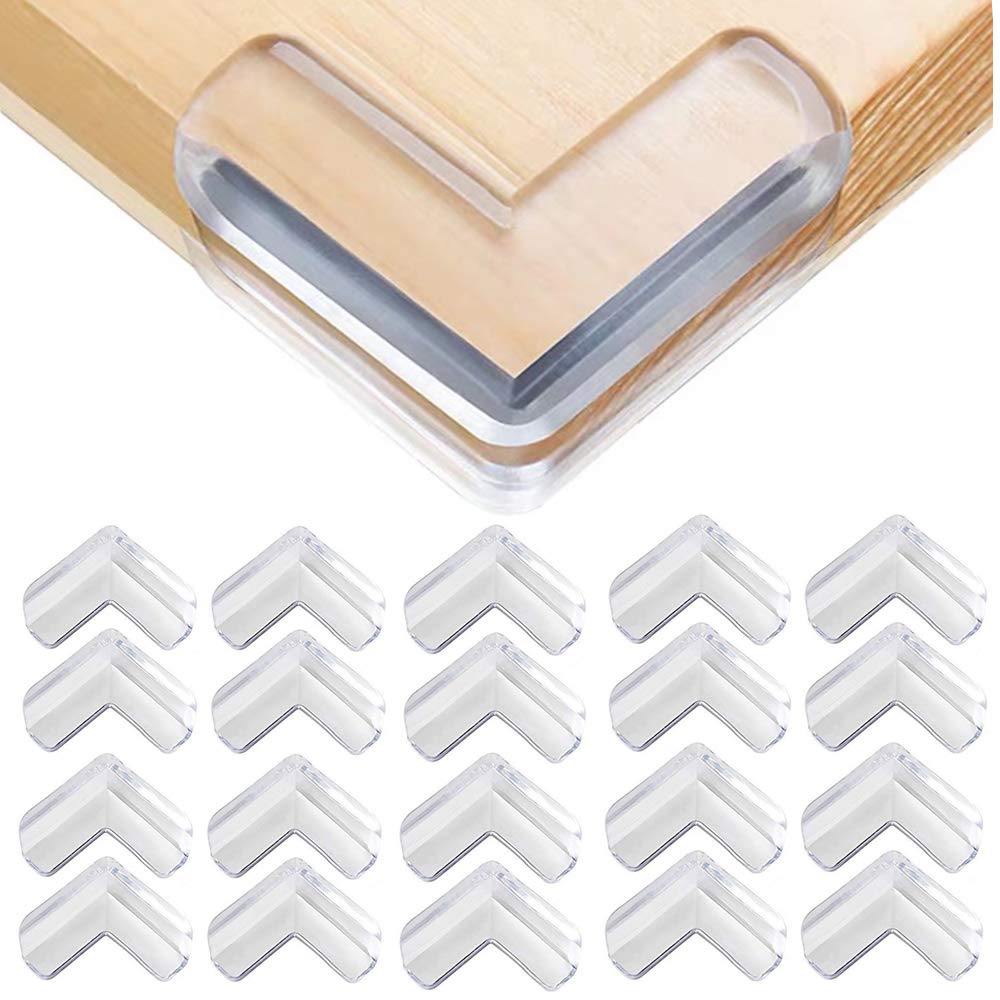 Eckenschutz-set, 20-teilig, Transparent, Weich, Für Kindermöbel, Fenster, Silikon, Antikollisionsschutz