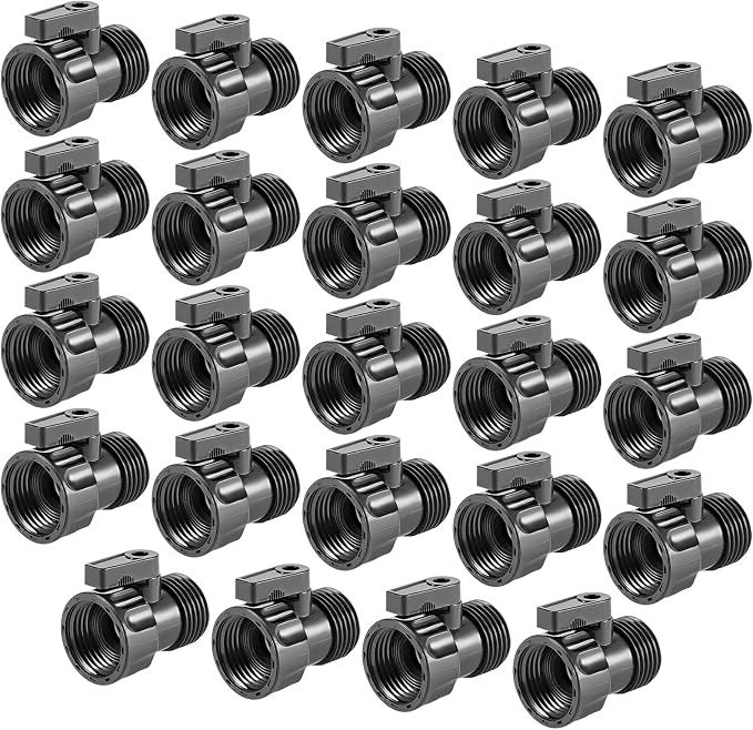 24er-packung 3/4"-absperrventile Aus Kunststoff Für Gartenschläuche, Standard-wasserabsperrventile, Kugelhahnkupplungen, Teleskop-schlauchsteuerung