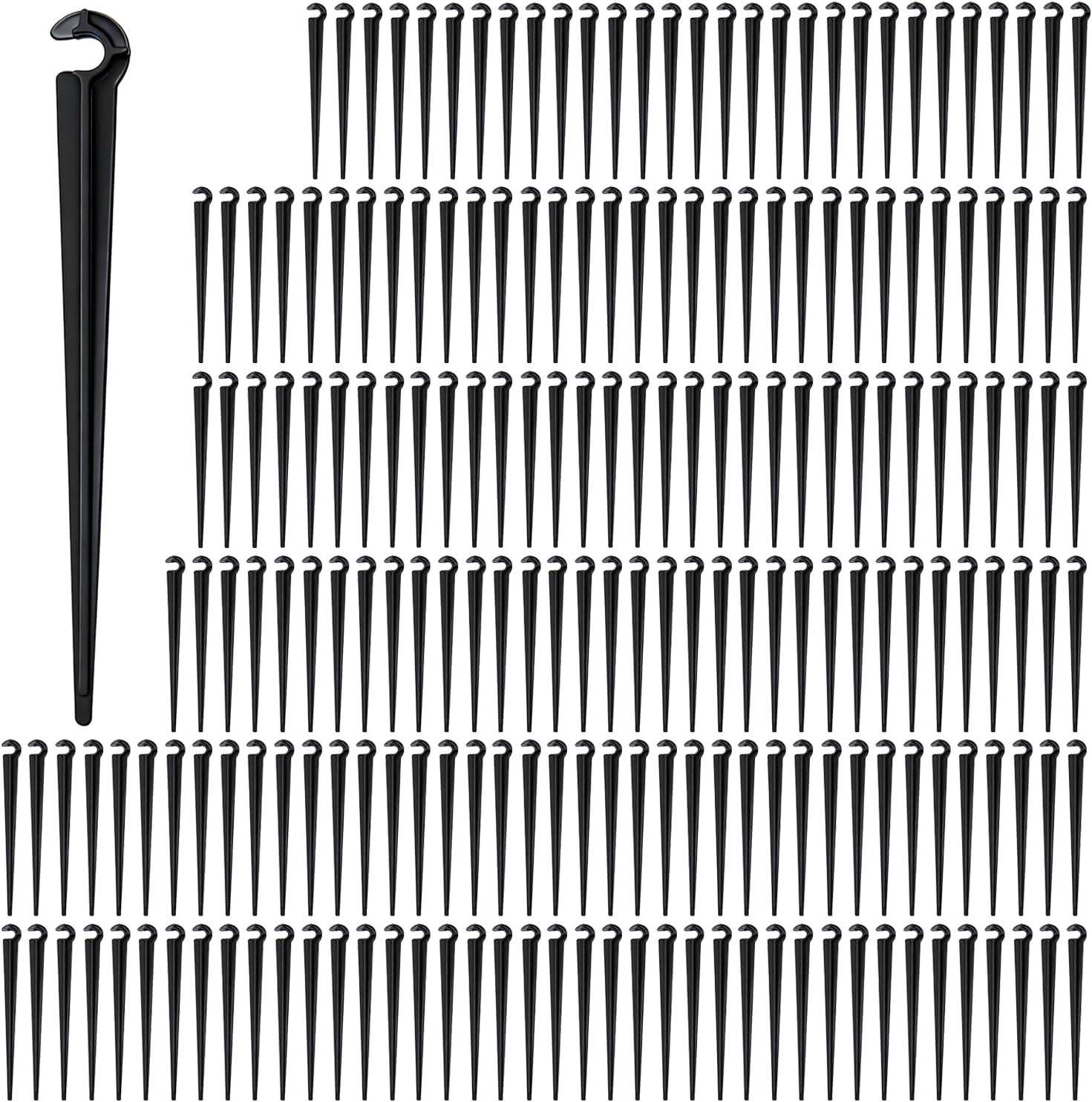 210 Bewässerungsstützen, 1/4"-tropfschlauch-befestigungs-kunststoffpfähle, 1/4"-tropfschlauchhalterung, Rasen-, Hochbeet- Und Gewächshausbewässerung