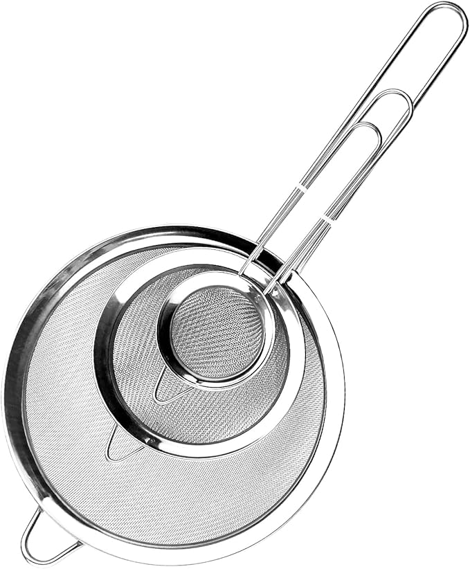 3-teiliges Küchensieb-set Aus Edelstahl Mit Feinem Maschengewebe Für Reis, Nudeln Und Pulver (7/10/14 Cm, Silber)