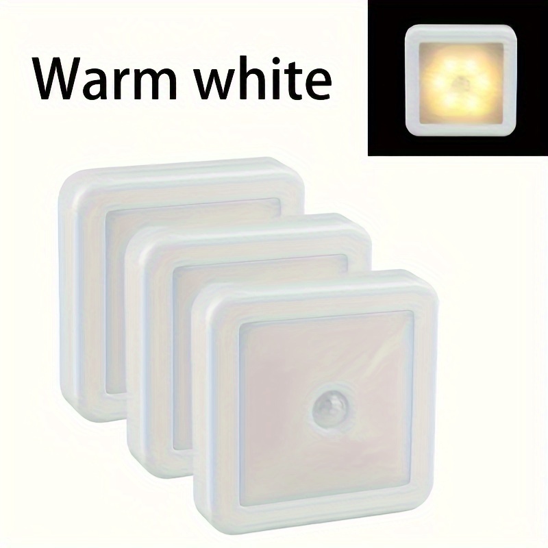 3er-pack Bewegungssensitive Led-nachtlichter Für Badezimmer, Nachttische, Flure, Korridore, Toiletten, Treppen Und Schränke, Intelligente Nachtlichter