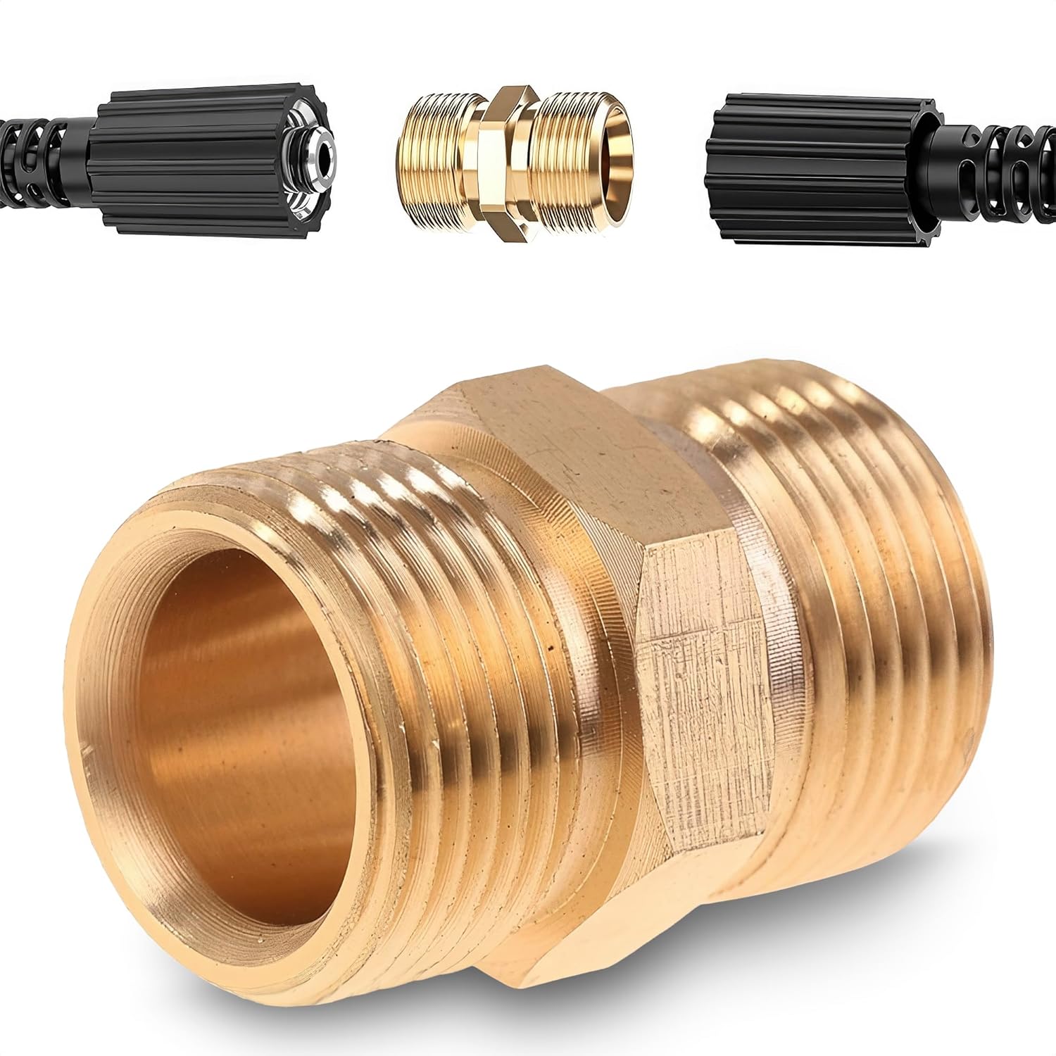 3-teiliger Hochdruckreiniger-schlauchverbinder 1/2" (20 Mm) Kupplung, Robuste Messing-schnellkupplung, Auslaufsicher, Einfache Montage, Ideales Geschenk Für Väter