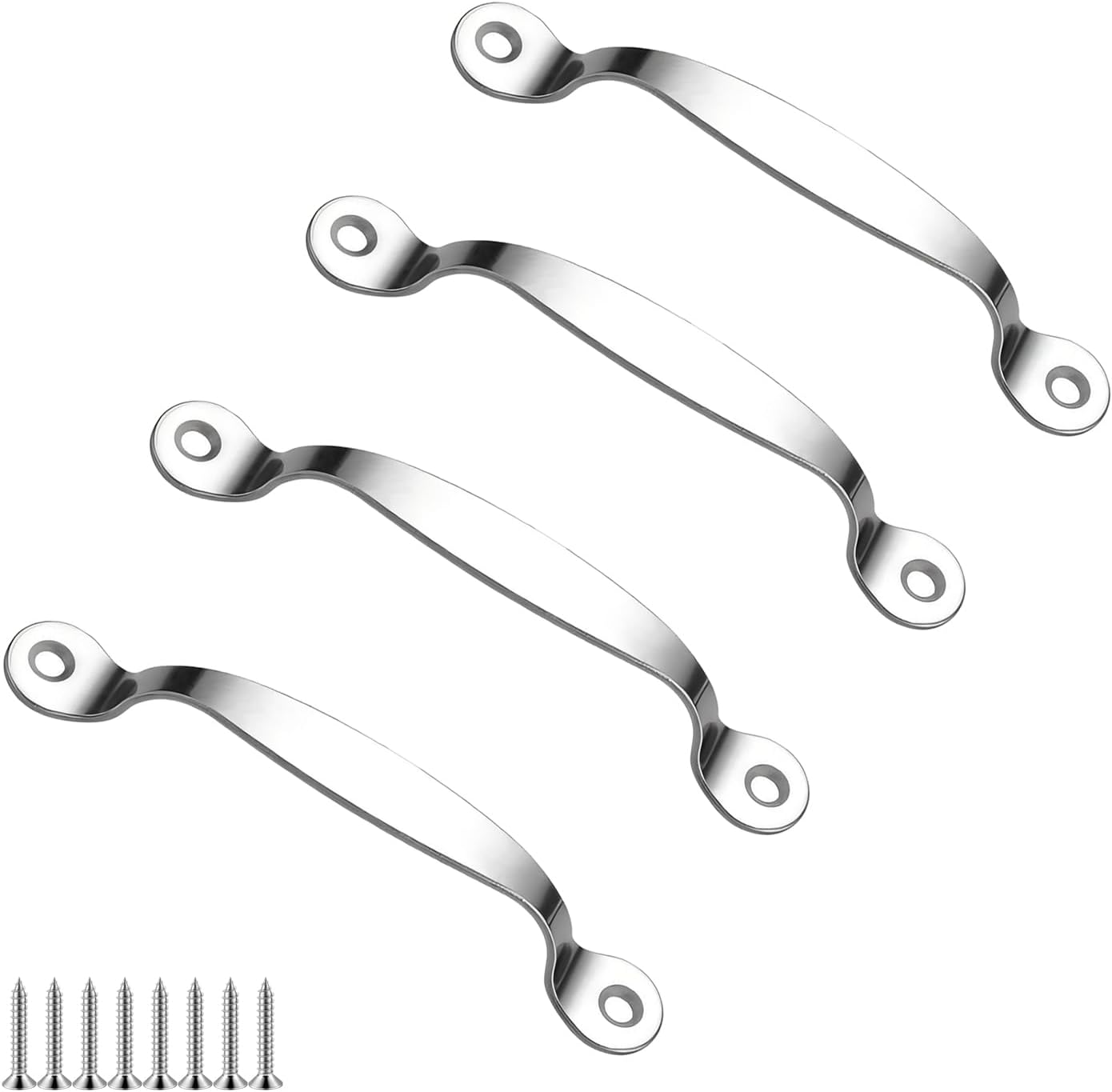 4-teiliges Edelstahl-griffset Mit Schrauben, 125 Mm Mittenabstand, Geeignet Für Schrank-, Nachttisch- Und Schubladenmöbelgriffe.