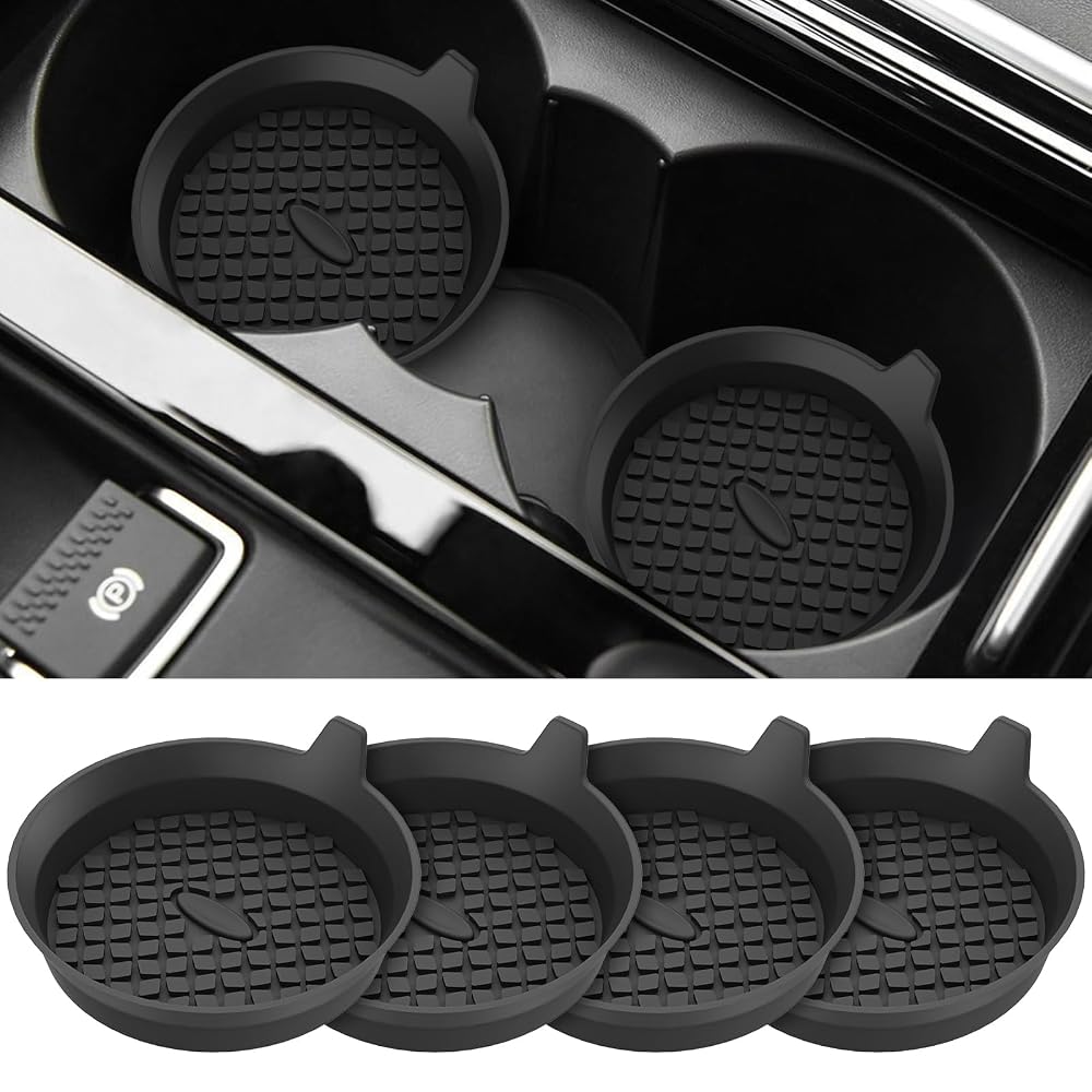 Auto-untersetzer, 4er-pack Universelle Rutschfeste Becherhalter, Untersetzer Mit Integrierten Verzierungen, Auto-innenausstattung (schwarz)