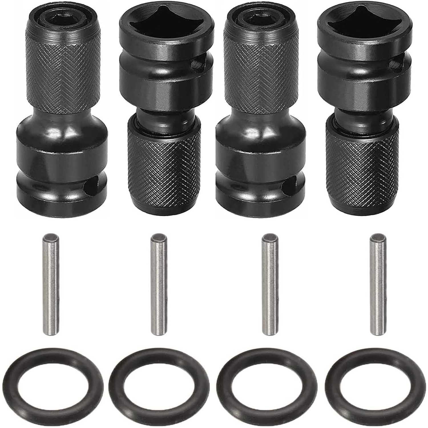 1/2"-vierkantantrieb Auf 1/4"-innensechskant-adapter, Schnellspannfutter, Sechskantadapter Für Schlagschrauber, 4er-pack
