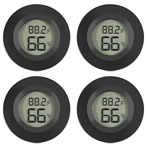 4er-pack Mini-digital-lcd-thermometer & Hygrometer Für Reptilien (schwarz)