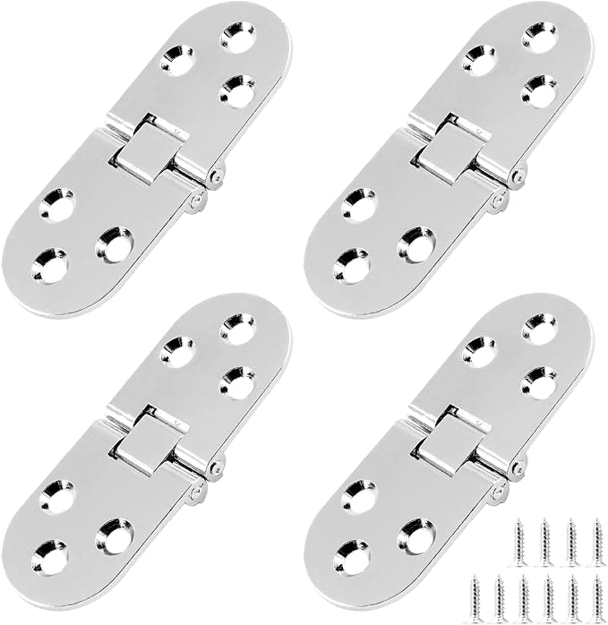 4-teiliges, Robustes Scharnierset Für Klapptische, Silbernes Nähmaschinen-klappscharnier, Scharnier Für Serviertabletts Aus Zinklegierung Und Türen (3,1 X 1,2 Zoll)