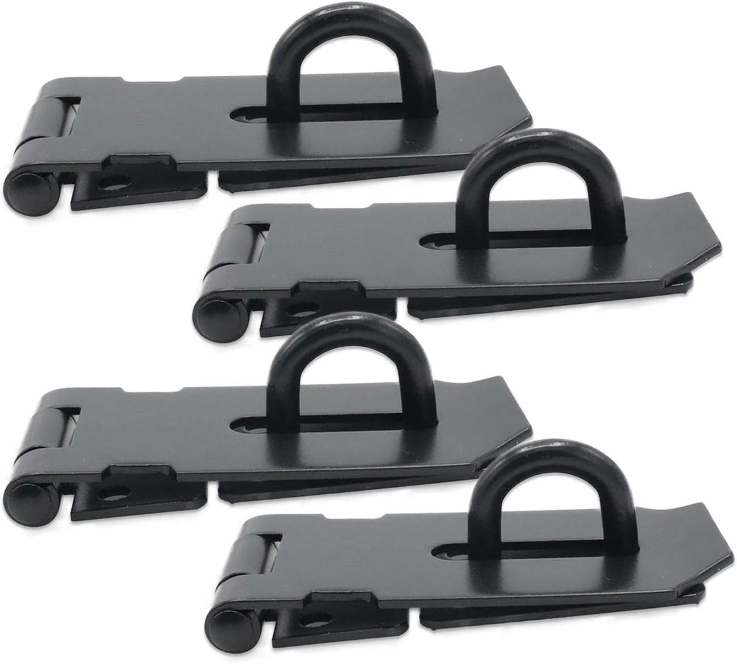 4er-packung 3-zoll-hochleistungs-vorhängeschlösser Und Sicherheitstürriegel Aus Schwarzem Edelstahl Mit Schrauben Für Schuppen Und Schränke