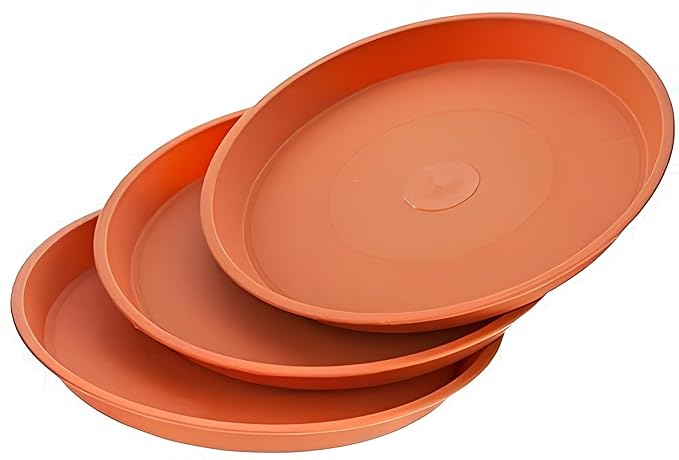 5er-pack Runde Untersetzer/tabletts Aus Kunststoff Für Zimmerpflanzen Und Gärten (140 Mm Durchmesser, Robust)