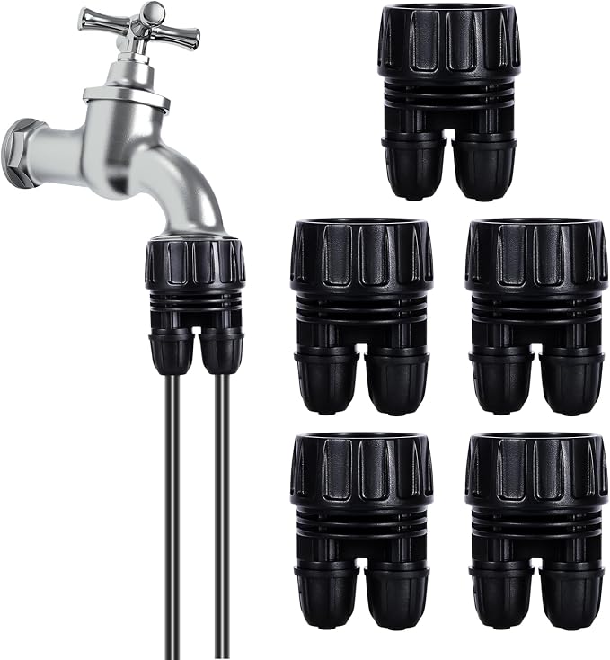 Gewindeverbinder, Bewässerungsschlauchadapter, Tropfschlauch-zu-wasserhahn-adapter, Wasserhahnadapter, Bewässerungsschlauchadapter, Gartenschlauchadapter, 6er-pack