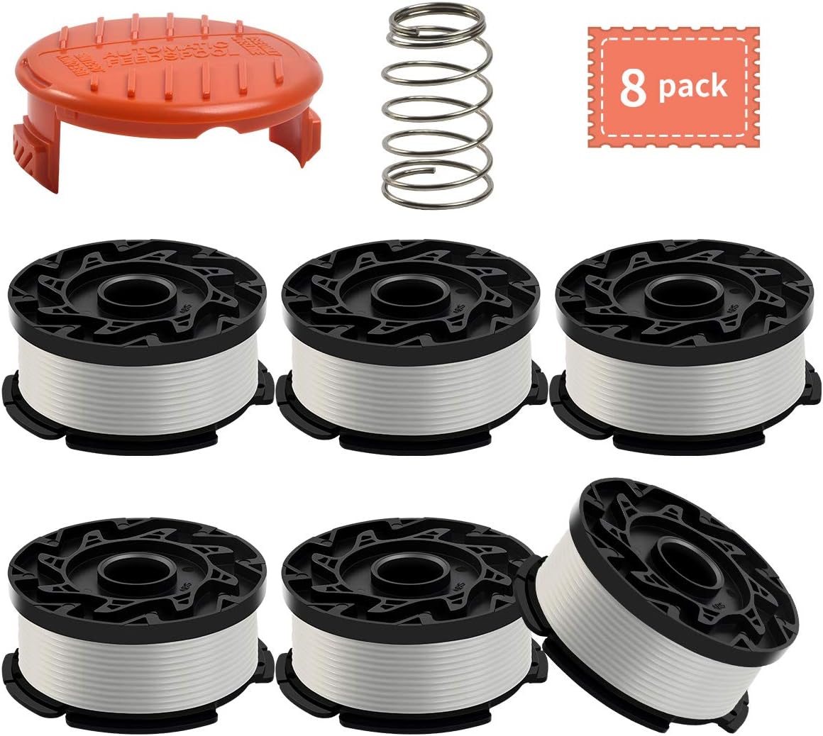 Feiner Trimmerfaden Für Black And Decker Trimmer/kantentrimmer, Kompatibel Mit Af-100, Black+decker Af-100-3zp, 6 Spulen, 1 Kappe, 1 Feder.
