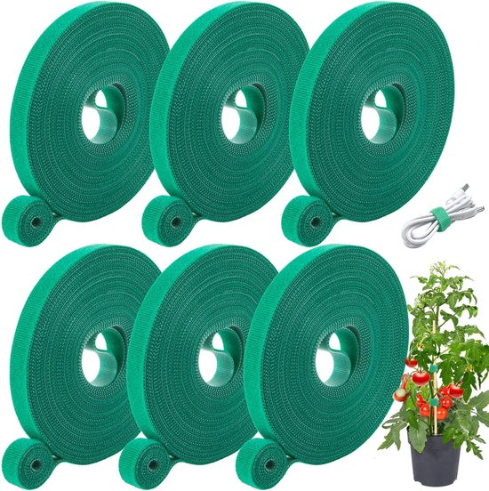Gartenzubehör – Pflanzenbinder – 6 Rollen À 5 Meter Grüne Pflanzenbinder, 1,25 Cm Breit – Geeignet Für Kletterpflanzen/gartenarbeit/haus/büro