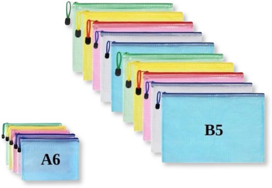 15 Wasserdichte Taschen/aufbewahrungsbeutel Mit Reißverschluss – 10 Im Format B5 + 5 Im Format A6 – Zufällige Zusammenstellung