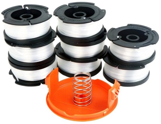 10-teiliges Trimmerfaden-set – Enthält 8 Spulen + 1 Spulenkappe + 1 Feder – Für Black Decker Af-100 Trimmer – Fadendurchmesser 1,65 Mm, Länge 9,144 M