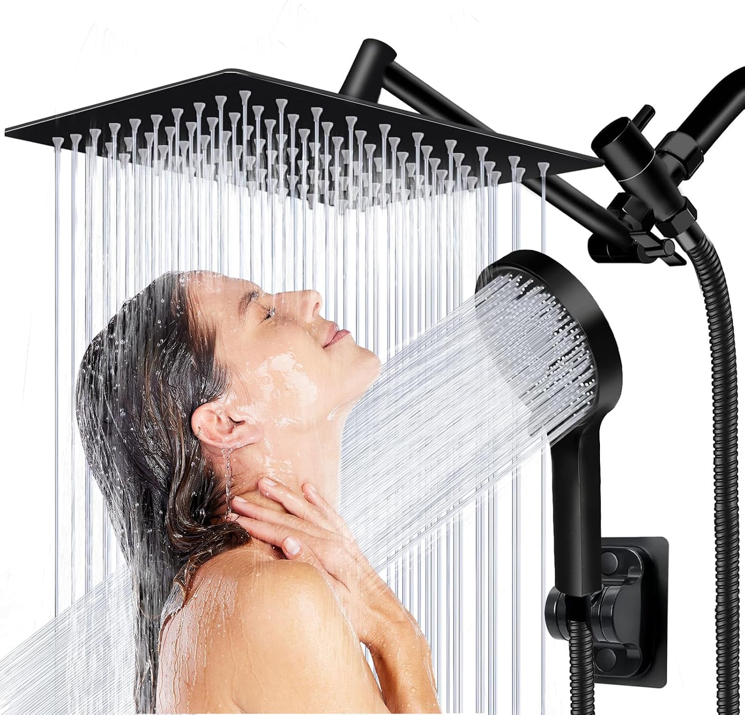 Duschkopf – 8-zoll-multifunktions-hochdruck-regenduschkopf Mit Handbrausekombination – 11 Zoll Winkelverstellbar Und Ausziehbar – 8 Zoll