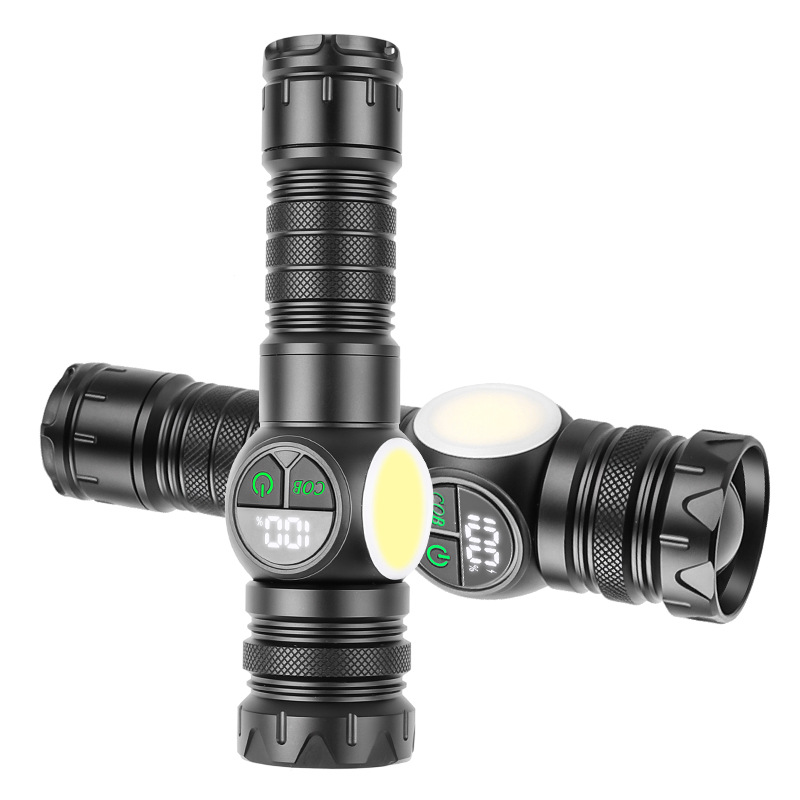 Hochleistungs-akku-taschenlampe – 1000 Lumen – Led-taschenlampe Mit Extrem Hellem Zoom Und 9 Helligkeitsstufen – 9er-set