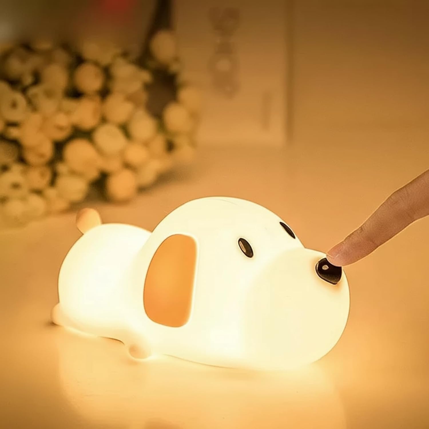 Nachtlicht Für Kinder, Welpenlicht, Silikon-nachtlicht Für Babys, 7-farbiges Welpenlicht, Usb-aufladbar, Soft-touch-oberfläche