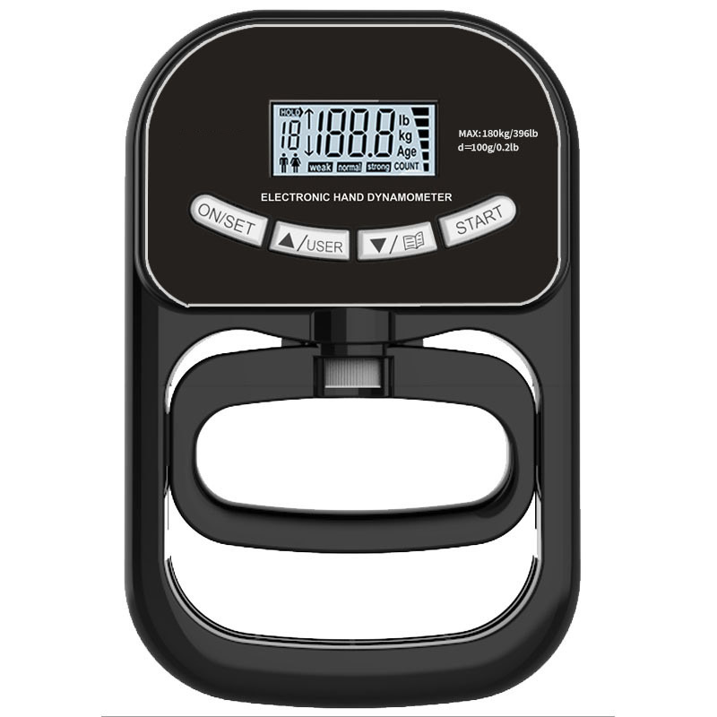 Griffkraftmesser – Griffkraftmesser (120 Kg) – Elektronischer Griffkraftmesser – Sport – Für Zuhause Und Schule – Schwarz – Batteriebetrieben