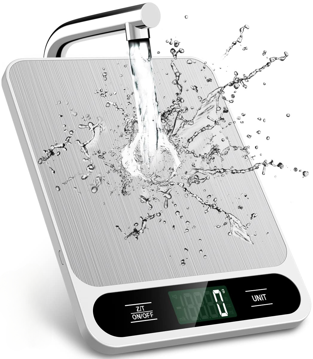 Weiße Küchenwaage, 22 Lbs/10 Kg, Digitale Küchenwaage In Gramm Und Unzen.