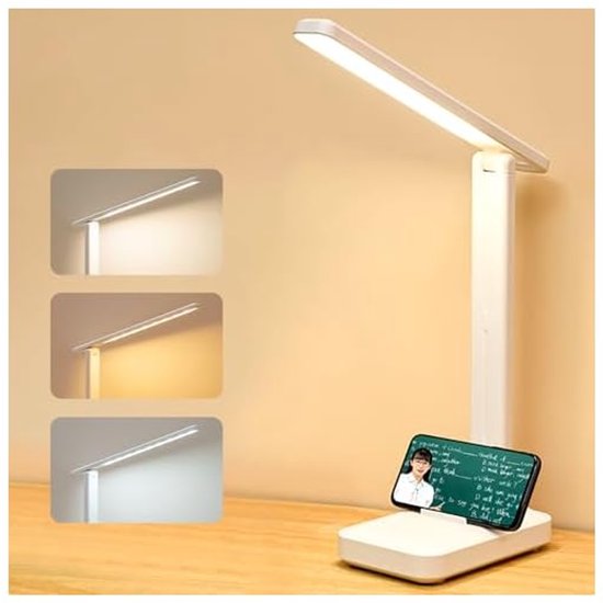 Led-schreibtisch-/lese-/brillenlampe, Touch-bedienung, 3 Helligkeitsstufen, 180° Drehbar