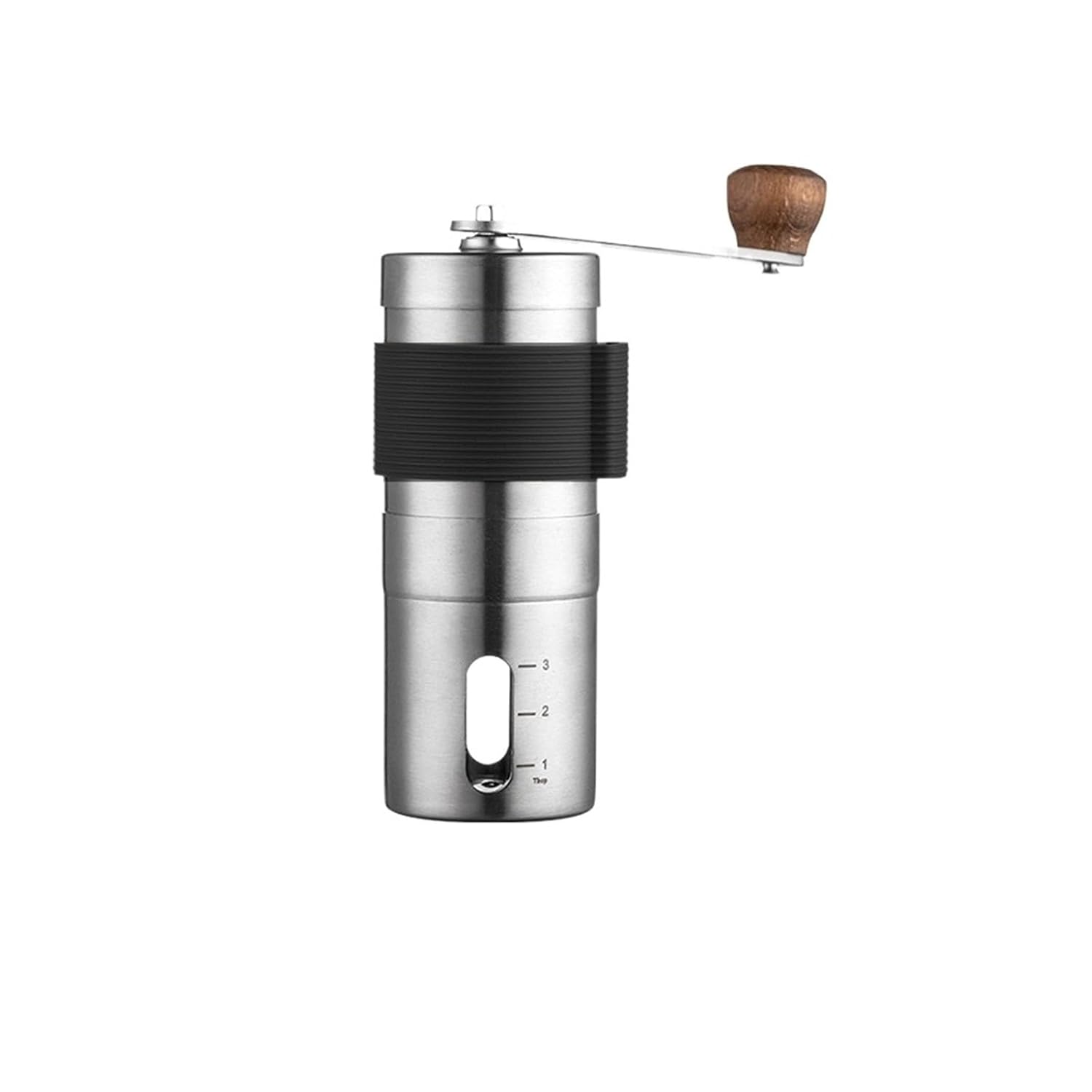 Tragbare Manuelle Kaffeemühle Aus Edelstahl Mit Verstellbarem Keramikmahlwerk – Schwarz
