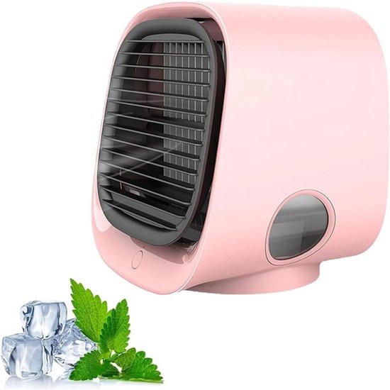 Tragbarer Luftkühler, Kühlt In 90 Sekunden Ab, 3 Lüfterstufen, Geeignet Für Den Heimgebrauch (rosa).