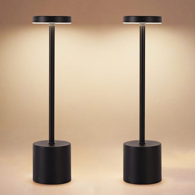 2er-pack Kabellose, Berührungsgesteuerte Nachttischlampen, Wiederaufladbare Led-schreibtischlampe Mit 5000 Mah Akku Und 3 Farbtemperaturen