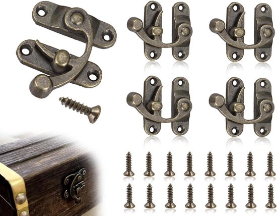 4er-pack Antike Bronze-schaukelclips – Vintage-verschlusshaken Inklusive Schrauben – Retro-scharnier Und Antiker Hakenverschluss
