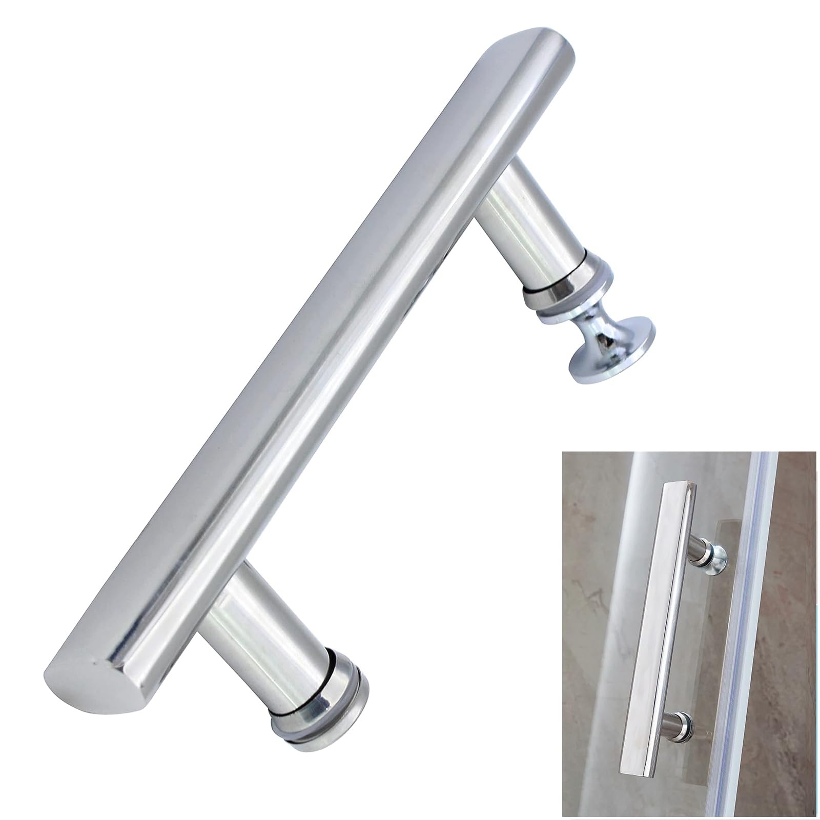 Duschtürgriff, Lochabstand 145 Mm, Edelstahl, Ersatzteil Für Duschtürgriff, Glastürgriffknopf, Silberfarben