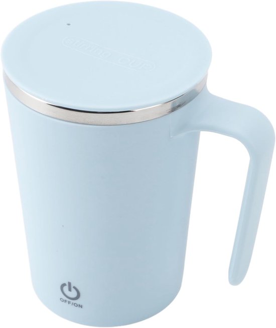 Selbstumrührender Kaffeebecher, Wiederaufladbarer Edelstahl-automatikbecher, 350 Ml, Tragbar Für Zuhause, Büro Und Auto (blau)