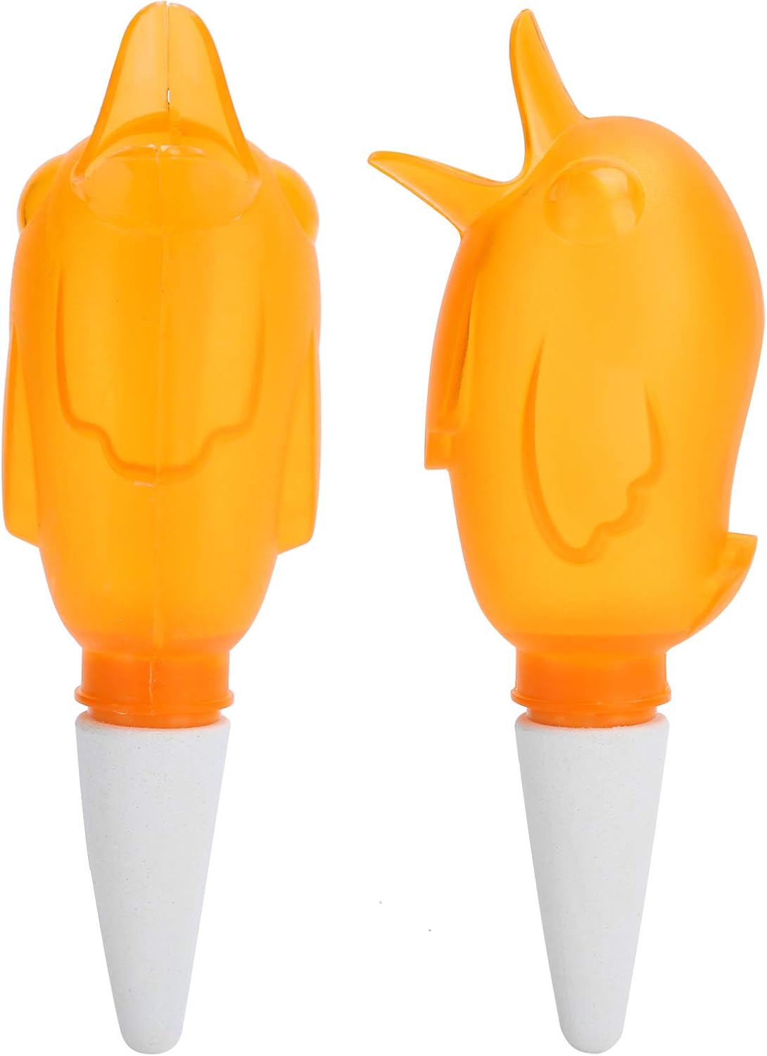 2 Stück Automatische Tropfbewässerungssysteme, Bewässerungsspitzen, Leicht, Tragbar, Gartenpflanzen-bewässerungswerkzeug, Transparent, Vogelform, Orange, 16 Cm