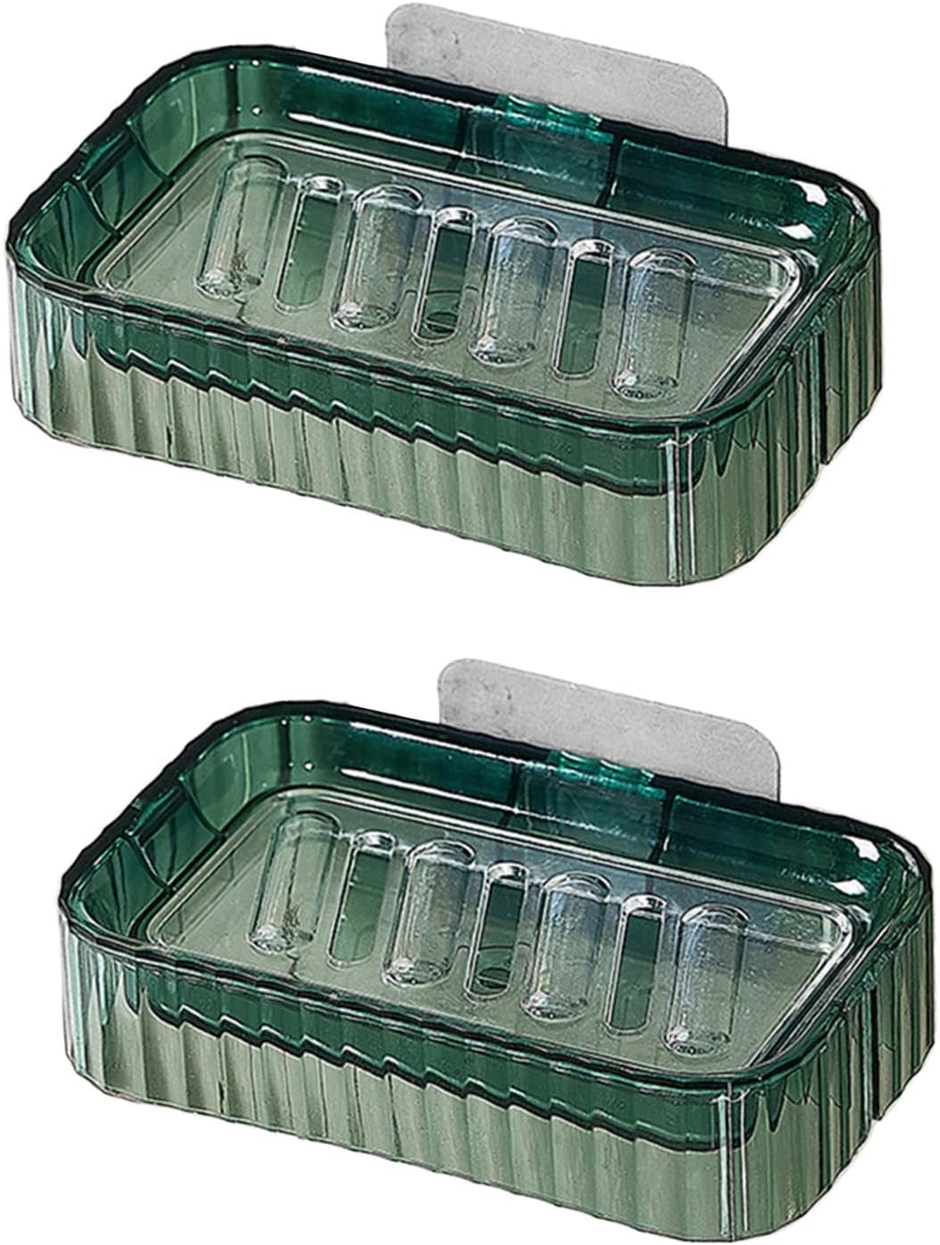 2er-pack Seifenhalter, Doppelwandiger Seifenbehälter Für Die Dusche – Grün