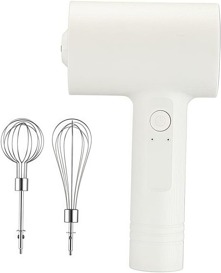 Kabelloser, Wiederaufladbarer Elektrischer Handmixer Mit 2 Rührbesen Zum Kaffeeaufschäumen Und Backen (grün/weiß)