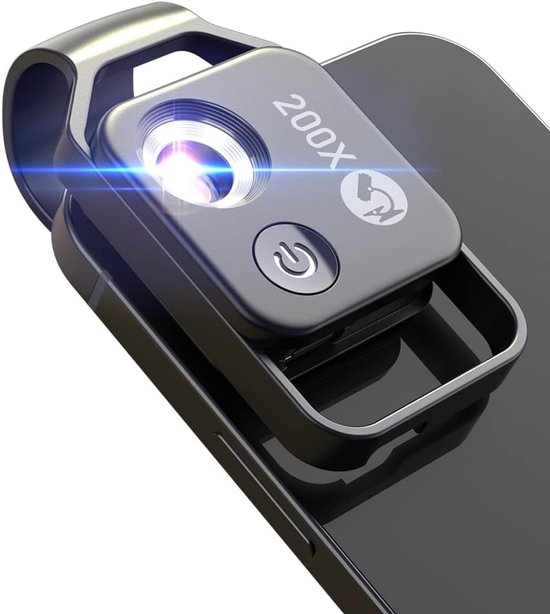 Handy-mikroskop Mit Cpl-linse, Led-licht, 200-facher Nano-zoom, Taschenmikroskop-zubehör, Universalclip, Geschenkidee Für Kinder Und Erwachsene Im Bereich Mikrowelt
