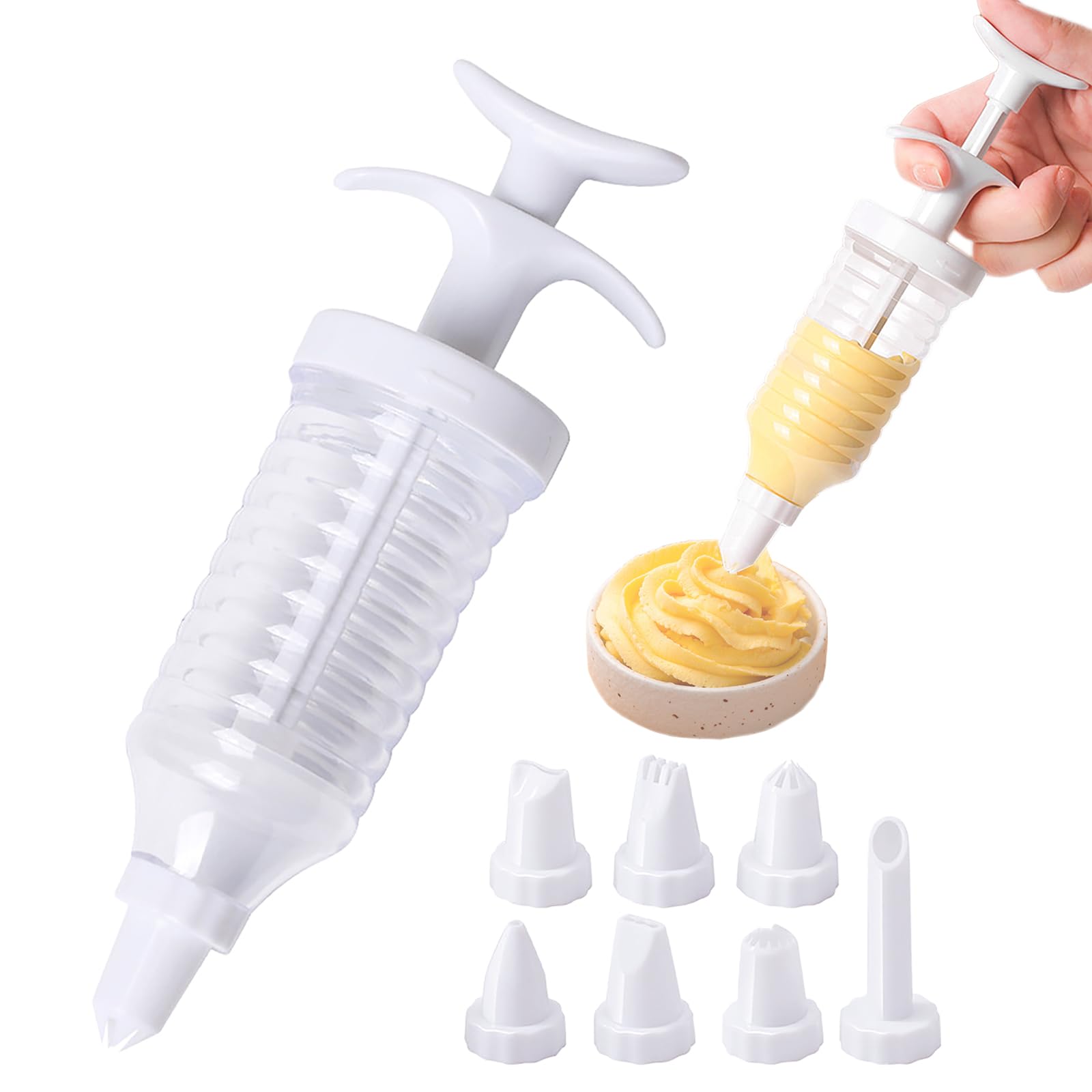 Spritzpistole, Cupcake-frosting-set, Tortendekorationsset Mit 8 Tüllen, Cupcake-spritz-/frosting-set, Weiß
