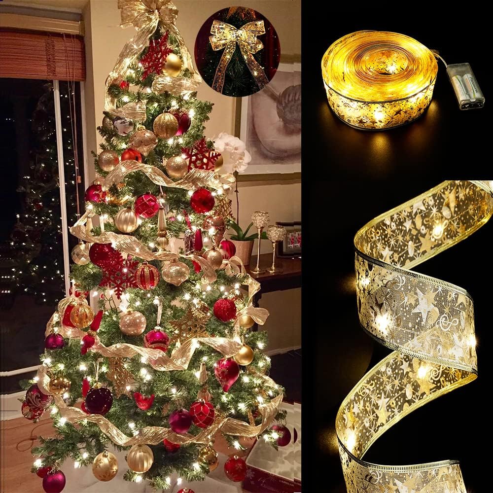 Weihnachtsbaum-lichterkette, 9,75 M (32 Ft), 100 Leds, Messingdrahtband, Farbiger Lichtbogen – Für Partys, Hochzeiten Und Feiertage