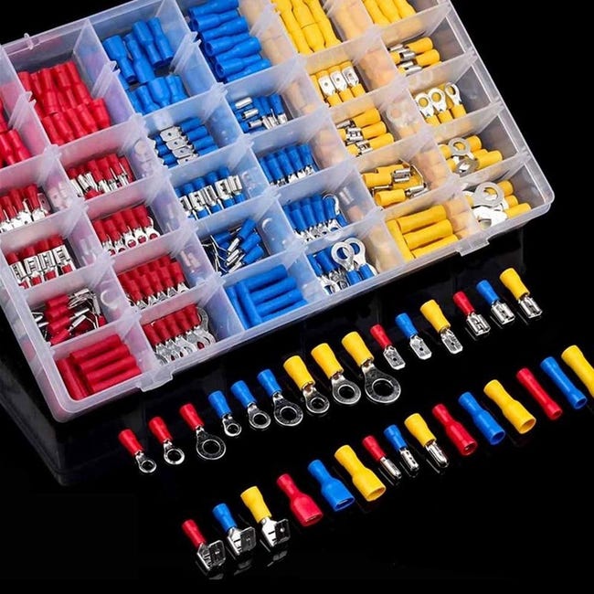 480 Stück, 30 Verschiedene Arten Von Crimp-elektroklemmen, Steckverbinder Mit Isolierten Buchsen, Flachringklemmen, Gabelklemmen Und Sets, Mit Aufbewahrungsbox.