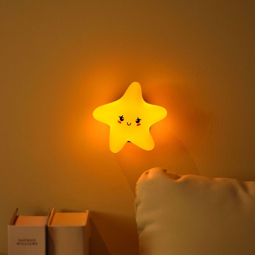 Niedliche Wandlampe – Kinderzimmerdekoration – Dimmbar – Dekorativ (sternform) – Magnetische Nachttischlampe – Usb-aufladbar
