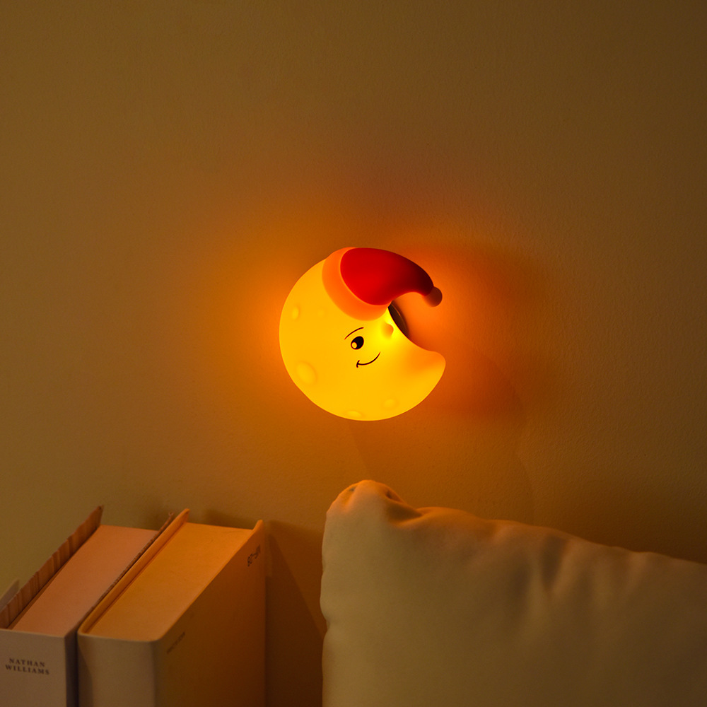 Niedliches Wandnachtlicht – Kinderzimmerdekoration – Dimmbar – Dekorativ (mondform) – Magnetische Nachttischlampe – Usb-aufladbar