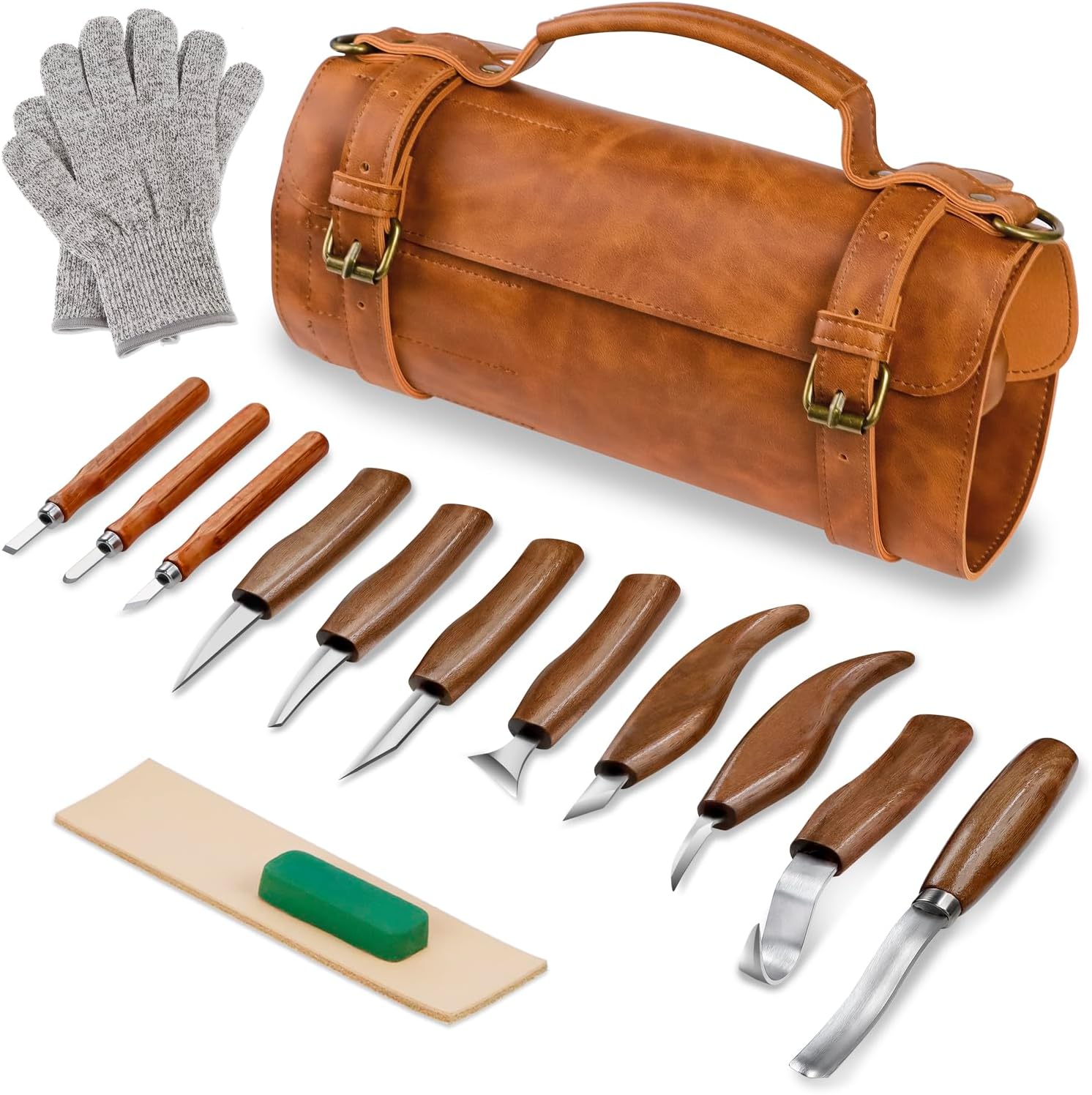Luxuriöses Holzschnitzset – Weißmachermesser-set, Geeignet Für Anfänger, Inklusive Großer Lederbox