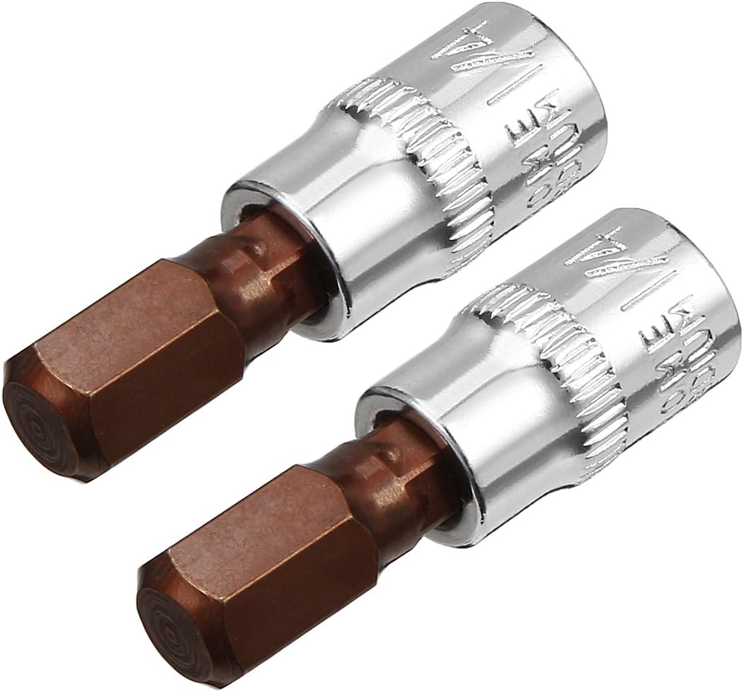 2er-pack 1/4"-antrieb X H8 (8 Mm) Sechskant-steckschlüsseleinsätze, S2-stahl-bit-set, Cr-v-steckschlüssel, 38 Mm Länge. Zur Verwendung Mit Ratschen, Schiebestangen Und Verlängerungen.