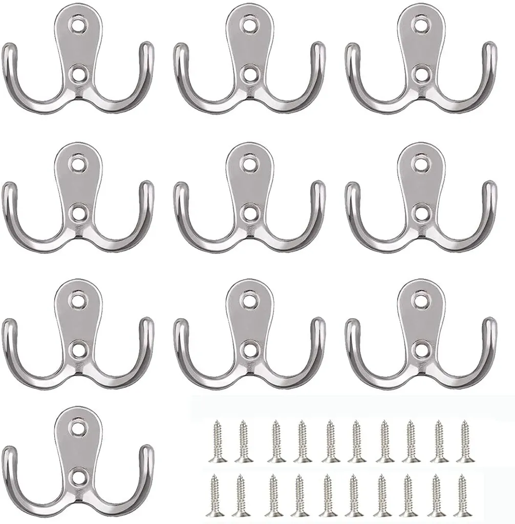 Kleiderhaken, Kleiderschrankhaken, 20 Vintage-doppelhaken, Wandhaken, Huthaken Aus Metall, Mantelhaken, Gartenhaken, Dekorative Haken Für Bad Und Küche