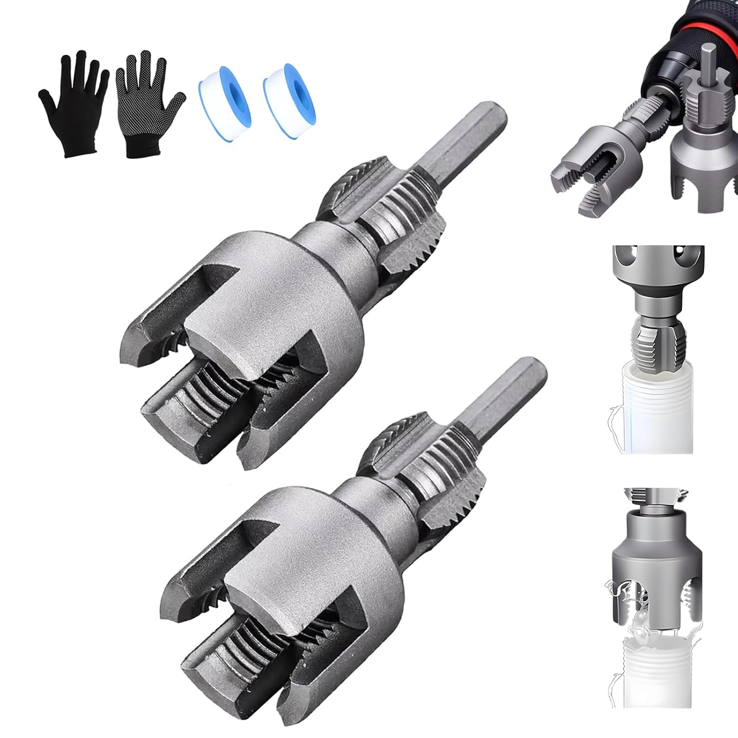 Doppelfunktions-rohrgewindeschneidwerkzeug – Innen- Und Außengewindebohrer Für Pvc-rohre – Kompatibel Mit 1/2" Und 3/4