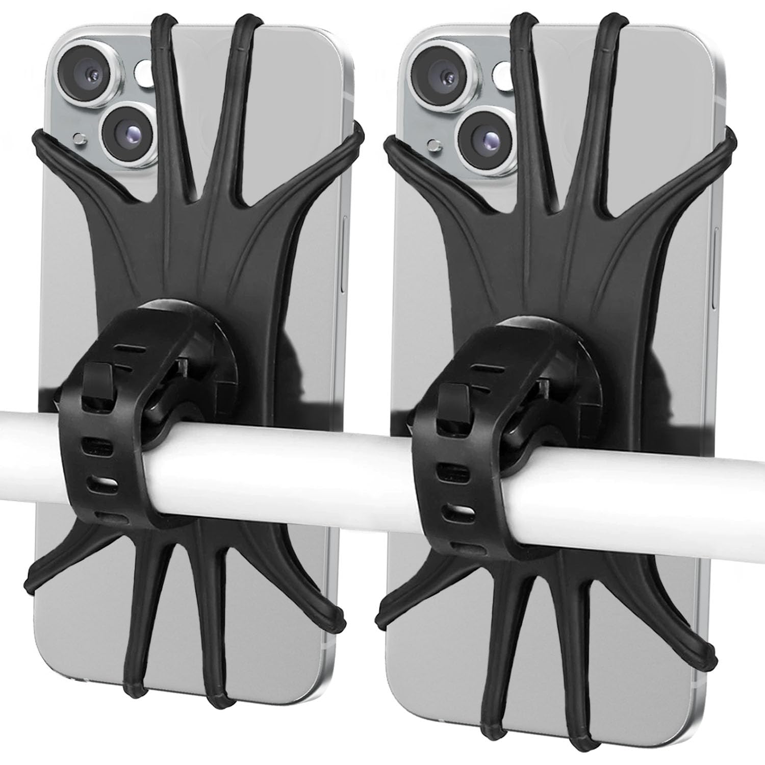 Fahrrad-handyhalterung Im 2er-pack, Universelle Motorrad-handyhalterung Für Fahrräder, Um 360° Drehbare Silikon-handyhalterung Für Fahrräder, Lenker-handyhalterung