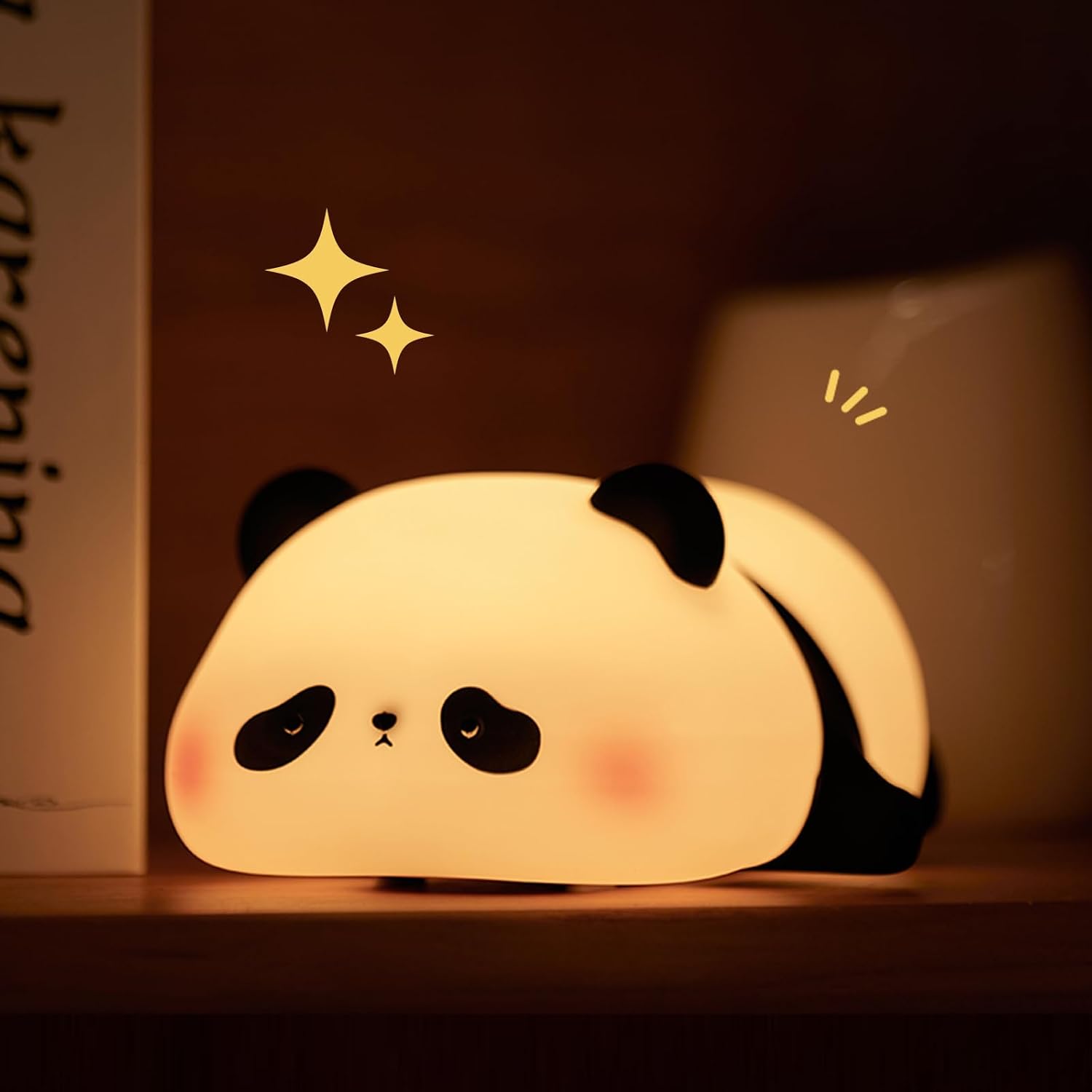 Panda-nachtlicht Für Kinder, Niedliche Panda-babylampe Aus Silikon, Nachttischlampe Fürs Schlafzimmer, Usb-aufladbar, Geschenkidee Für Stillende Mütter.