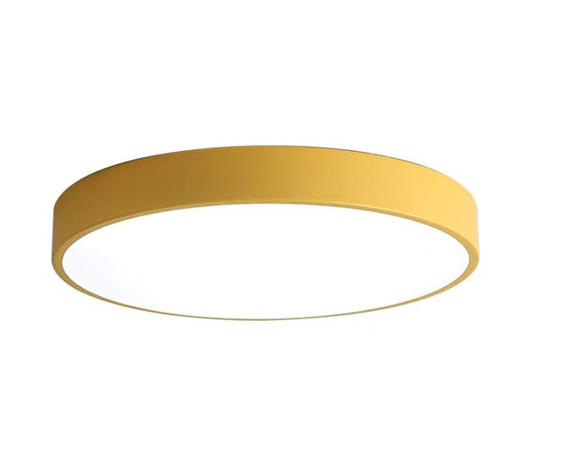 Einfache Farbige Led-deckenleuchte, Kreativer Moderner Nordischer Stil, 3 Farbtemperaturen, Für Schlaf- Und Wohnzimmer (gelb, 30 Cm).