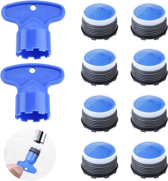 Wasserhahn-luftsprudler – 8-teilig – M21,5-luftsprudler – Wassersparender Luftsprudler – Wasserhahn-sieb – Wasserhahn-aufsatz – Wasserhahn-luftsprudler Mit 2 Mischventilen – 2 M – 8-teilig