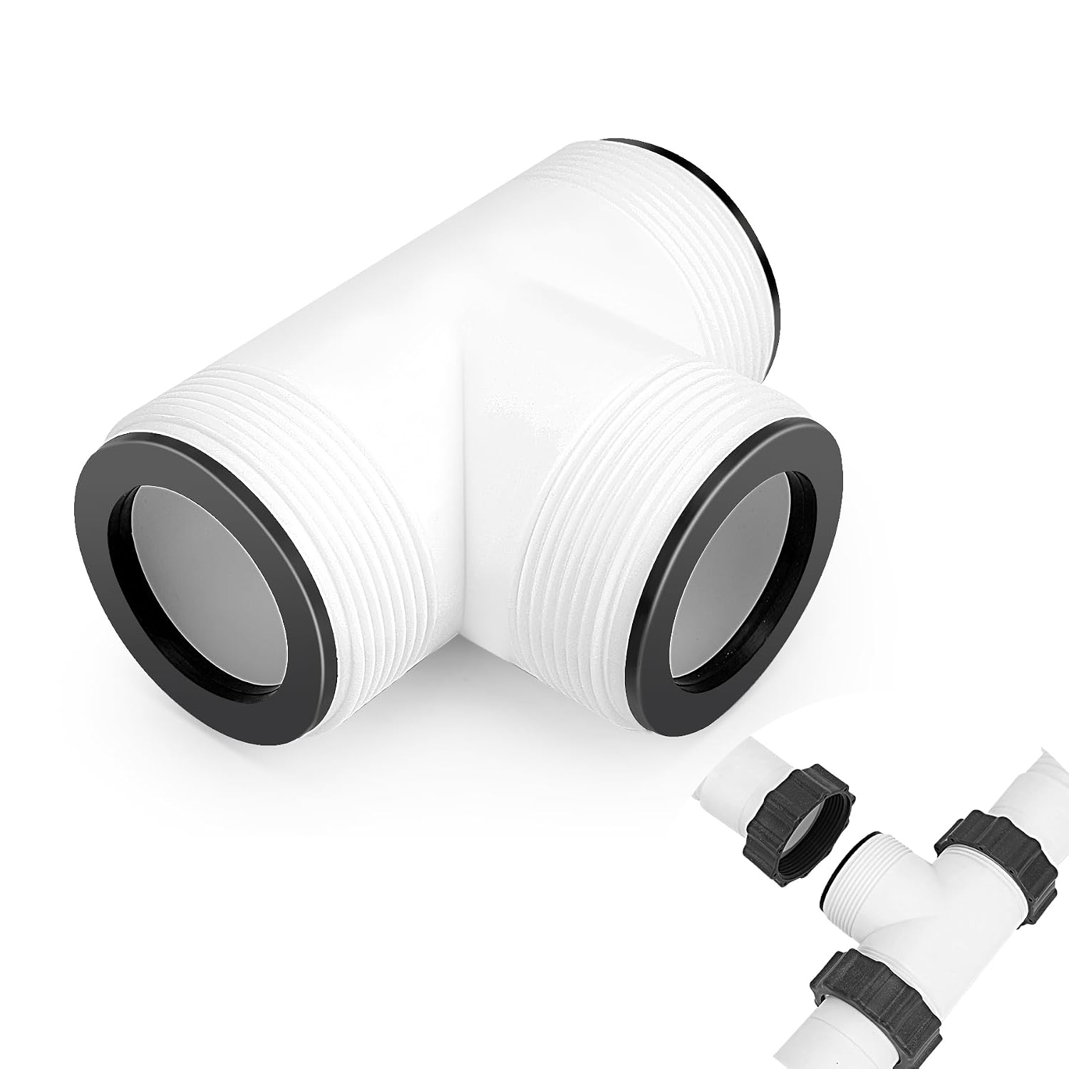1,5"-poolschlauchverteiler-t-stück-adapter Mit 3-liter-ringverbindern Für Sandfilterpumpen
